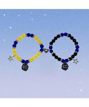 Oralgos Adjustable Magnetic Heart Wristband Set for Couples - Fashionable Pearl & Star Design - Perfect Gift - Buy Online on GoSupps.com