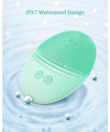 EZBASICS Silicone Facial Cleansing Brush - Waterproof Sonic Vibrating Face Brush for Deep Cleansing & Exfoliating - Mint Green - Buy Online on GoSupps.com