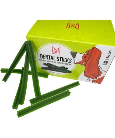Mersjo Dental Dog Sticks - Grain-Free Sugar-Free Treats for Dogs 25kg+ | Healthy Snacks that Clean Teeth & Freshen Breath - 56 Pieces - Buy Online on GoSupps.com