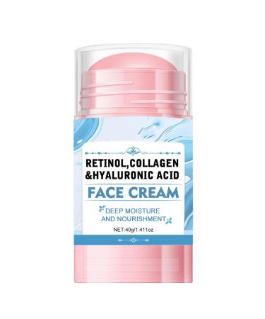 Face Balm Stick Retinol Collagen Hydrating Moisturizer Stick with Hyaluronic Acid Face Cream for Women and Men Reduces Wrinkles & Enhances Elasticity Softer Smoother Skin 1.41 Oz