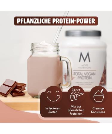 Total Vegan Protein - Fine Milk Chocolate 600g | MORE NUTRITION - Plant-Based Protein Powder for International Shipping - Buy Online on GoSupps.com