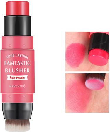 Milk Blush Stick | Cheek Makeup Stick Makeup Blush with Brush | Cream Blush Makeup for All Skin Tones 2 in 1 Double-Head Blush and Lipstick Makeup for Women and 2# - Buy Online on GoSupps.com