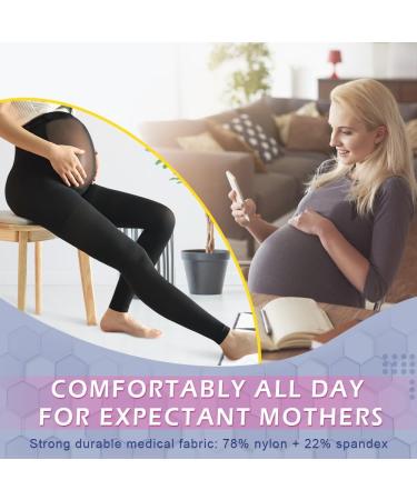 Beister Maternity Compression Tights 20-30mmHg Graduated Support - Footless Pregnancy Legging for Varicosity - High Waist Pantyhose with Button Elastic Band - Buy Online on GoSupps.com