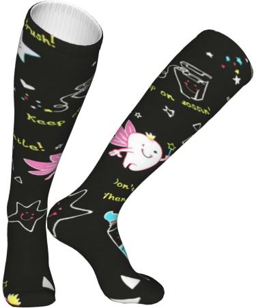 Dental Hygienist Compression Socks 15-20 mmHg for Men & Women - Best Support for Running & Cycling - White One Size - Buy Online on GoSupps.com