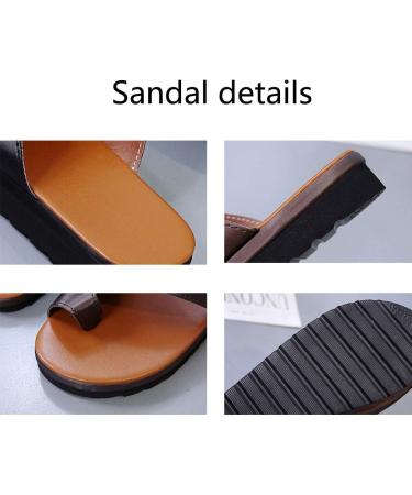 Comfortable Orthopedic Platform Sandals for Women - PU Leather Flat Sole Beach Travel Shoes - Buy Online on GoSupps.com