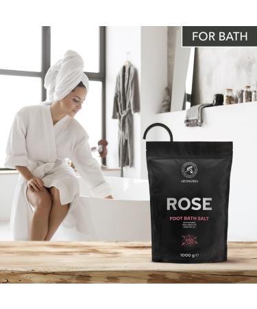 Foot Bath Salt with Sea Salt & Rose Oil - 1kg Pedicure Additive for Tired Feet - Natural Foot Care - Buy Online on GoSupps.com