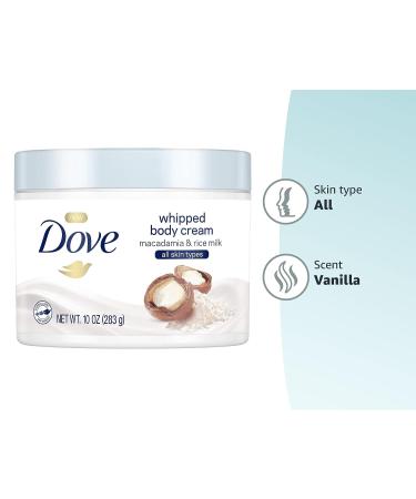 Dove Whipped Macadamia and Rice Milk Body Cream 10 oz - Luxurious Moisturizing Formula - Buy Online on GoSupps.com
