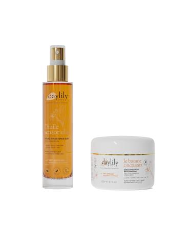 Daylily | Mama Self-Love Box | Sensory Oil Stretch Mark Ritual Evening 100mL + Creamy Balm 200mL | Corrects and Nourishes | Special Breastfeeding Care | Vegan & Cruelty Free | Made in France