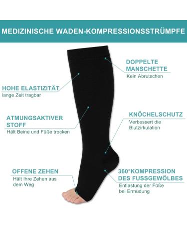 Evolyline Medical Compression Stockings for Women & Men - 20-30 mmHg Thrombosis & Support Socks for Varicose Veins - Black Ankle Length - Buy Online on GoSupps.com
