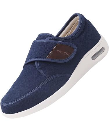 Adjustable Width Arthritis & Edema Shoes for Women - Breathable Mesh, Rubber Sole House Slippers - Blue, Size 10 - Buy Online on GoSupps.com