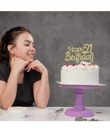 QXY Gold Happy 21th Birthday Cake Topper Birthday Anniverysary Decorations for Birthday Party Supplies - Buy Online on GoSupps.com