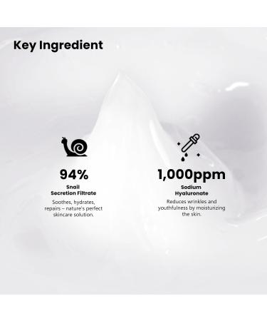 Snail Mucin Moisturizer Face Cream - 94% Snail Extract Hydrating Daily Repair Gel for Dry & Sensitive Skin Hyaluronic Acid - 3.52 OZ - Buy Online on GoSupps.com