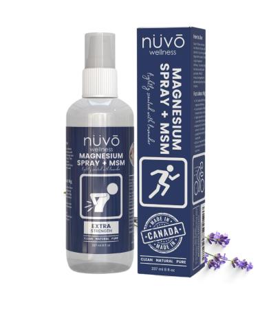 Magnesium Oil Spray with MSM Extra Strength 32mg per Spray Light Lavender Scent Product of Canada 237 ml
