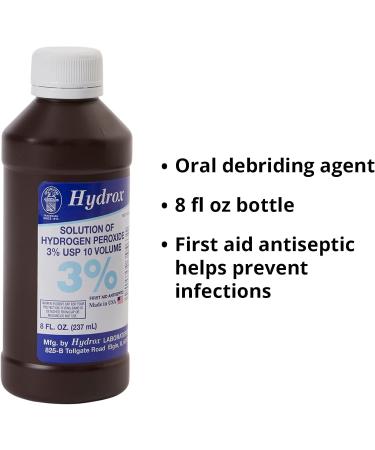 McKesson Hydrogen Peroxide 3%, 8 oz Pack of 12 Topical Solution USP, First Aid Antiseptic, Oral Debriding Agent - Buy Online on GoSupps.com