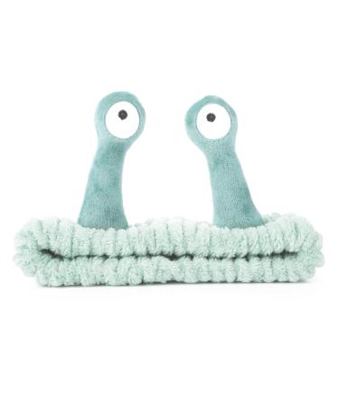 Molain face washing headband palm snail spa hair bands make -up women cartoon cute corals fleece elastic creative hair accessories for washing shower sport beauty skin care light green