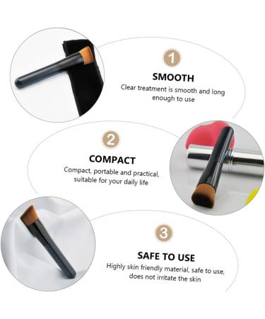 Ipetboom Inclined Flat Head Makeup Brush Makeup Brush Tool Brush for Makeup Doll Cake Pan Foundation Makeup Mahjong Earrings Women Makeup Powder Brush Miss Artificial Fiber Blush Cosmetic 11.5x2cm Black - Buy Online on GoSupps.com