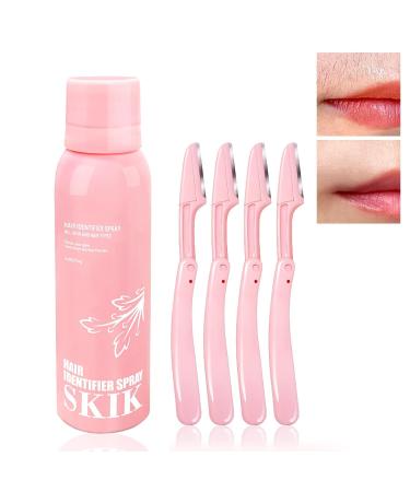 Hair Identifier Spray for Face Shaving Skin Body Hair Identifying Spray With Razors Hair identifier Spray for Face Dermaplaning Moisturizing and Skin Care Dermaplaner Spray(Spray Plus Razor)