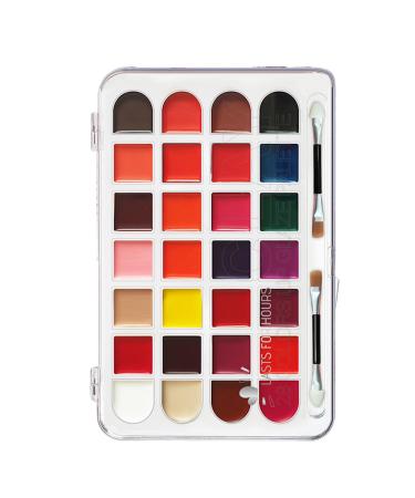JIEBWCHA Lipstick Palette | Long-Lasting Eyeshadow Palette Water Resistant 28 Colours Water Resistant Long-Lasting Makeup with Lip Gloss and Blusher for Women and