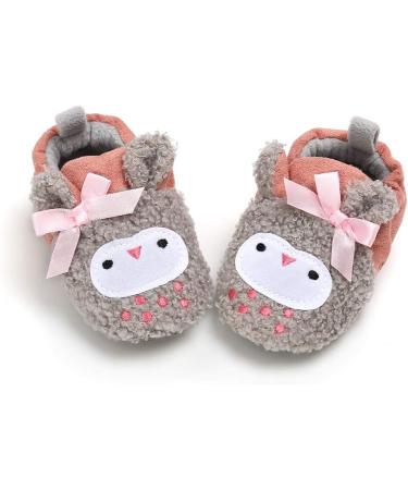 LACOFIA Baby Boys Girls Anti-Slip Soft Sole Booties 12-18 Months - Pink Owl - Buy Online on GoSupps.com