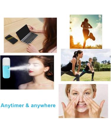 Facial Mist Sprayer USB Recharging Handheld Face Steamer for Skin Care Moisturizing Hydrating Blue 30ML - Buy Online on GoSupps.com