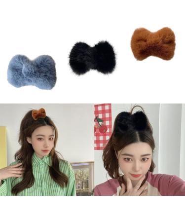 Limtula Plush Bowknot Shape Hairpins Hot Girls Bowknot Hair Clip Carnival Photography Hair Clip for Woman Ponytail Hair Clip Bean paste color - Buy Online on GoSupps.com