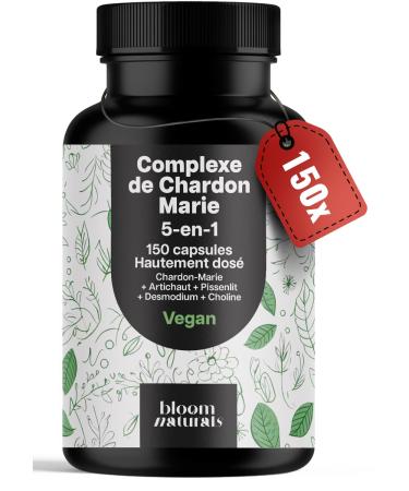Detox Foie 5-en-1 150 Capsules Chardon-Marie Artichaut Pissenlit Desmodium Choline Vegan Fabriqu en Allemagne Sans ar me 150 Capsules