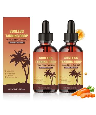 (2 bouteilles x 60 ml) de gouttes de bronzage boire autobronzantes pour le visage et le corps gouttes bronzantes sans soleil pour un bronzage naturel doux et naturel sans dommages caus s par le