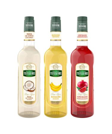 Teisseire exotic syrups - Coconut 70cL, Banana 70cL, Pomegranate 1L