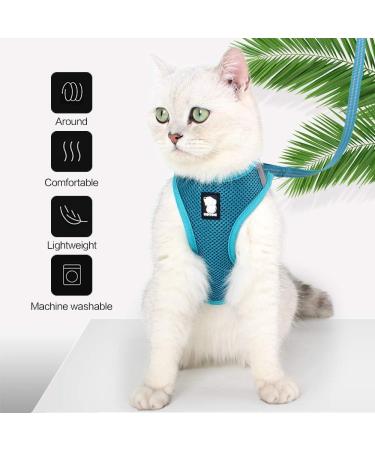 Adjustable Ultra-Light Cat Dishes & Escape-Protection Vest for Kittens - Padded Soft Network Running Jacket - Turquoise (1 Pack) - Buy Online on GoSupps.com