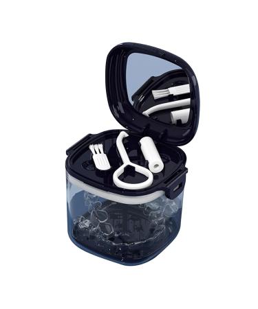 Buy Novent Storage Case - Hierarchical Hollowed-Out Holder with Mirror Brush | Mundsichtui Food Quality Transparent Travel Utensils for Oral Care - Sapphire Blue - Buy Online on GoSupps.com