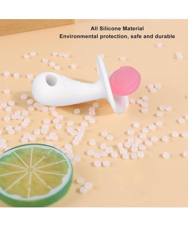 Silicone Baby Bite Ring - Large Candy Shape Teether for 6-12 Months - Chewable Teething Toy for Infants & Toddlers (Pink/White) - Buy Online on GoSupps.com