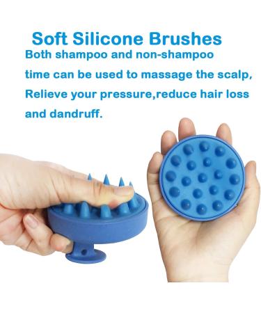 Hair Shampoo Brush & Scalp Massager - Soft Silicone Bristles for Scalp Health & Hair Growth (Blue) - Ideal for Wet & Dry Use - International Shipping Available - Buy Online on GoSupps.com