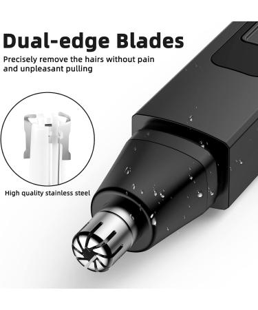 Smity Rechargeable Nose Hair Trimmer with Dual Edge Blades and LED Light - Painless Cordless Ear and Eyebrow Trimming Tool for Men and Women - Buy Online on GoSupps.com