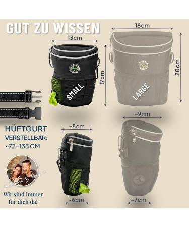 Gizzy Original Dog Treats - Innovative One-Hand Opening Feeding Bags for Training & Puppy Education - Small Black (Schw.-Klein) - Buy Online on GoSupps.com