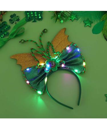 IYOU Bow Light Up Headband Green St Patrick's Day Led Hair Bands Mermaid Themed Party Costume Hair Accessories for Women - Buy Online on GoSupps.com