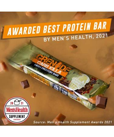 Grenade Carb Killa Bar - Caramel Chaos | High-Protein Snack - 1 Bar - Buy Online on GoSupps.com