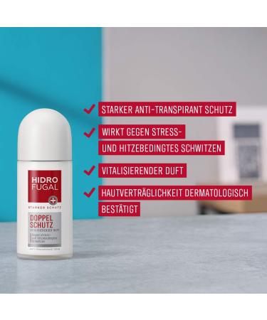 Hidrofugal Double Protection Roll-On Deodorant - Sweat and Odor Control - Buy Online on GoSupps.com