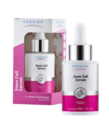 Dernier Stem Cell Face Serum 3% Bio-Vegan Stem Cells, 1% Hyaluronic Acid, 0.3% Allantoin | Overnight Hydrating Serum for Smoother-Looking Skin & Youthful Appearance (1 fl oz) - Buy Online on GoSupps.com