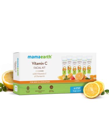 Mamaearth Vitamin C Facial Kit - 6-Step Skin Illumination Includes Cleanser Scrub Gel & More | Long Lasting Glow | 2.12 Oz/60g - Shop Internationally - Buy Online on GoSupps.com