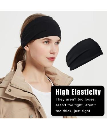 2-Piece Sports Headband Set for Men & Women - Wide Stretchy Hair Bands for Fitness Jogging Cycling & Yoga - Buy Online on GoSupps.com