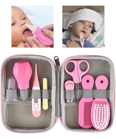 Nirelief Baby Grooming Kit - Newborn Care Set with Thermometer & Storage Case - Pink 8pcs - Buy Online on GoSupps.com