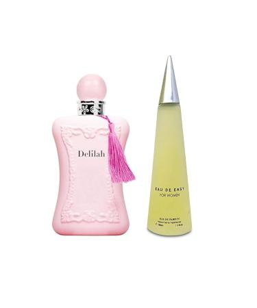 Women's Delilah&Easy Miami Perfume Set Romantic Floral Scent Eau De Parfum Spray for Women 3.4 Fl Oz Each Bottle Daily Used Fragrance