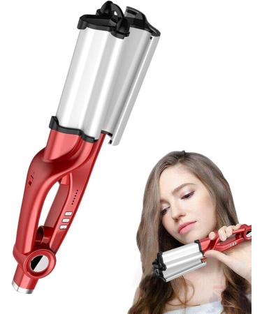 Wave Hair Iron Waver Curling Iron Temperature Adjustable Wavy Hair Curler Hair Crimper For Women For All Hair Types Red European Regulations - Buy Online on GoSupps.com