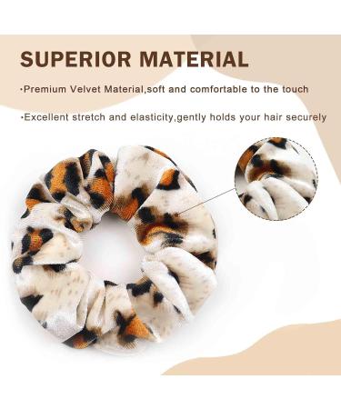 Kavya Velvet Hair Scrunchies for Women Soft Scrunchie Strong Elastic Hair Bands Leopard Bobbles Ponytail Holders Hair Accessories For Women Thick Long Fine Hair Party Bag Fillers - Buy Online on GoSupps.com