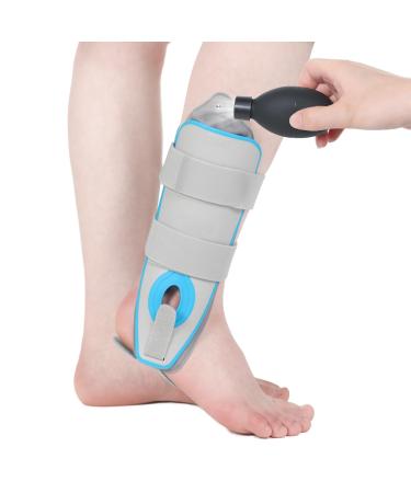 Ankle Splint with Air Bag Semi-rigid Inflatable Ankle Brace Stabilizer Air-Stirrup Splint Ankle Brace for Torn Ligaments Post-Op Support Splint Reduce Swelling. One Size Fits Most