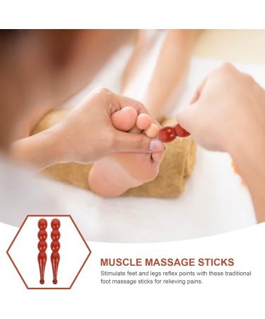 Oatipho 2-St Acupuncture Thai Foot Massage Device | Wooden Roller Massager for Body & Reflex Zone - 13x2.5cm - Buy Online on GoSupps.com