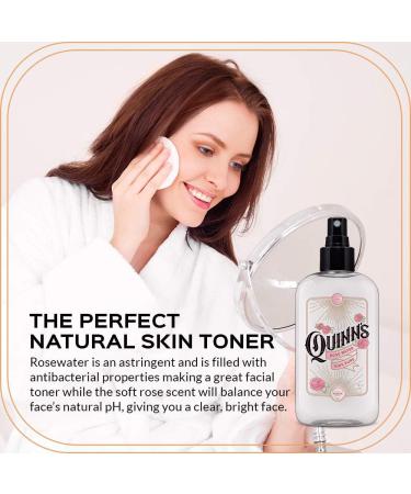 Quinn's Rose Water Spray - Hydrating Facial Toner for Hair, Skin, and Face - 8 Ounce - Buy Online on GoSupps.com