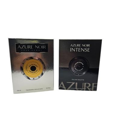 Azure Noir & Azure Noir Intense 3.4 Ounce each + Free Oil 12ml EDT Men's Cologne Daywear Casual Daily Cologne Set FREE SAVAGE SPRAY 35ML AND OIL ROLL ON 12ML - Buy Online on GoSupps.com