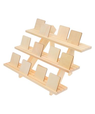 POPETPOP 1pc Nail Art Display Stand Make up Kit Tiered Nail Art Stand Makeup Tools Wooden Nail Color Board Beauty Tools Acrylic Stands for Display Nail Art Tools Log Sample Manicure Tools