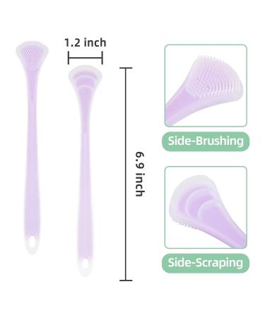 4-Piece Silicone Tongue Scraper Set for Adults - Double-Sided Tongue Cleaners for Bad Breath Fresh Breath Easy to Carry - Green Pink Purple Orange - Buy Online on GoSupps.com